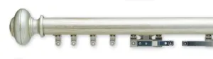 1-3/8" Smooth or Reeded Wood Facia Assembled Hand or Cord Draw Complete Traverse Track Set (Without Rings) 16Ft Length (192")unv