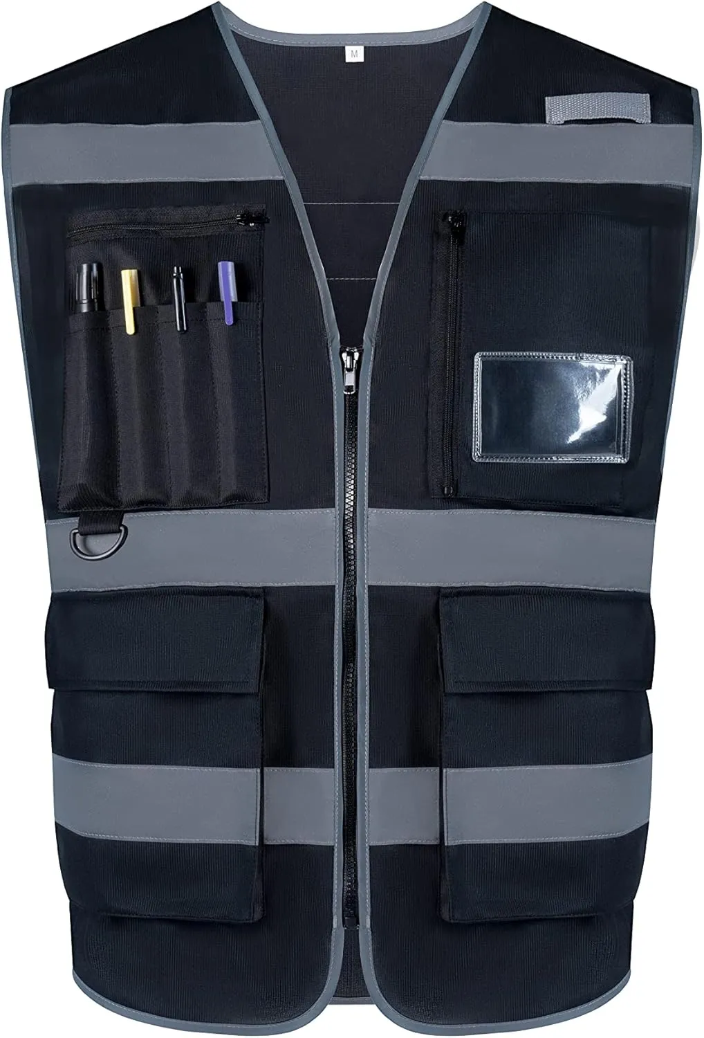 10 Pockets Class 2 High Visible Reflective Safety Vest Breathable and Mesh Lining Workwear (M-2XL, Yellow Black)