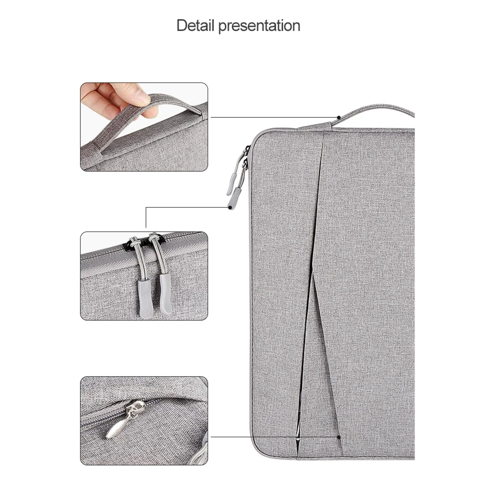13.3 Inch Polyester Laptop Liner Bag with Small Bag - Ideal for Notebooks - Black