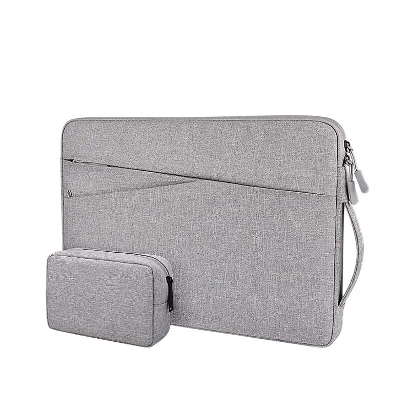 13.3 Inch Polyester Laptop Liner Bag with Small Bag - Ideal for Notebooks - Black