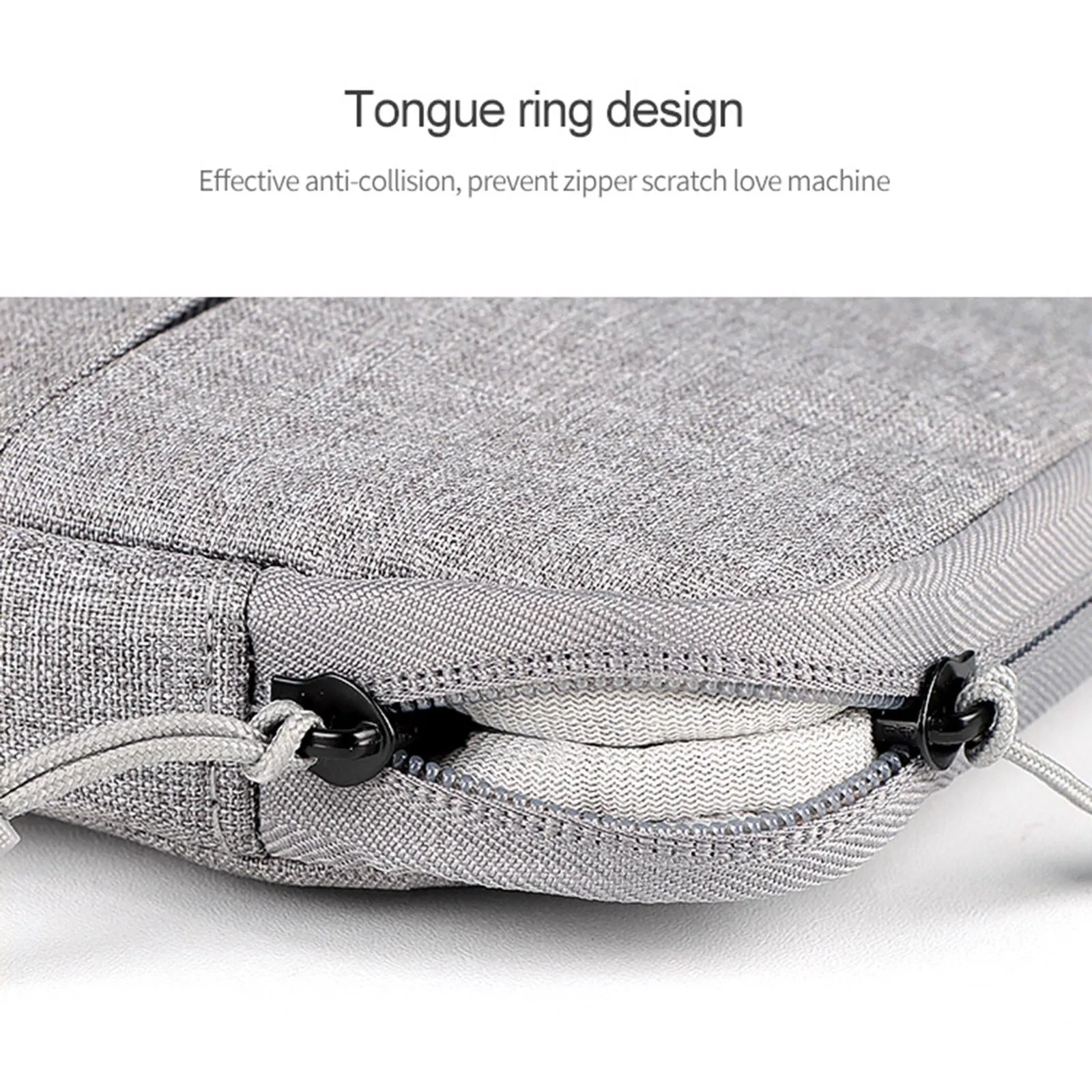 13.3 Inch Polyester Laptop Liner Bag with Small Bag - Ideal for Notebooks - Black