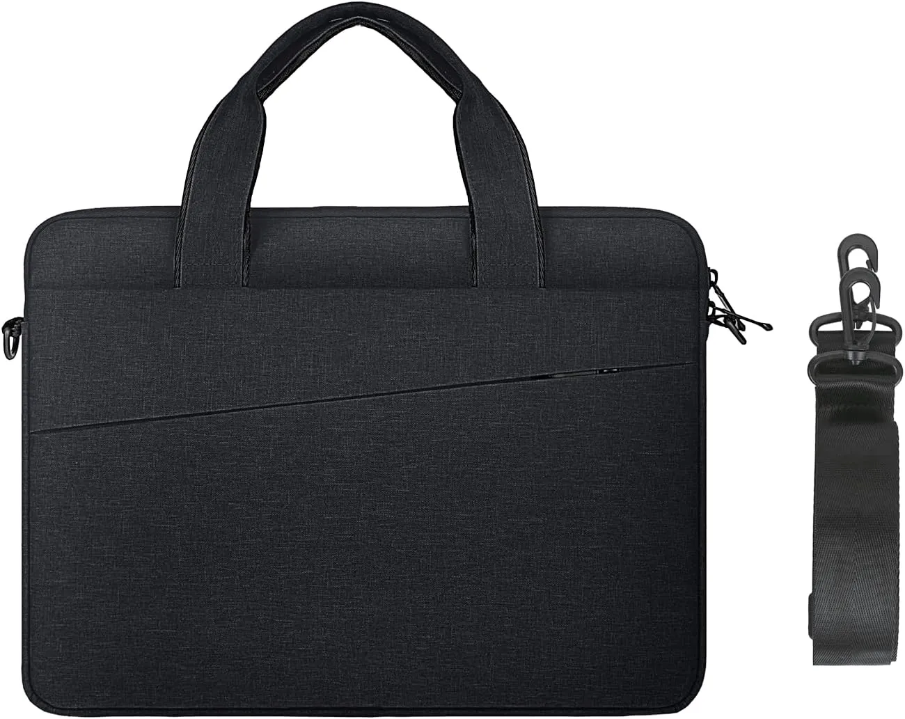 14 Inch Laptop Sleeve Bag for 14 Inch MacBook Pro M1 M2 M3 M4 Laptop Computer Notebook, Protective Polyester Laptop Shoulder Case Cover Carrying Bag with Handle, Black