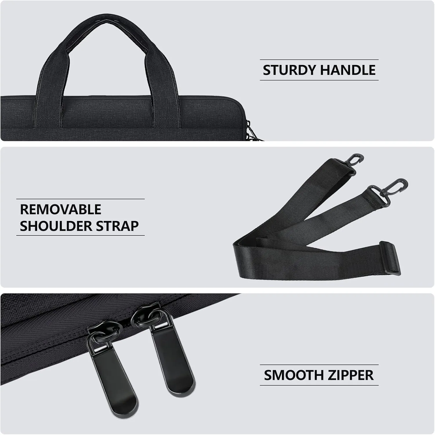 14 Inch Laptop Sleeve Bag for 14 Inch MacBook Pro M1 M2 M3 M4 Laptop Computer Notebook, Protective Polyester Laptop Shoulder Case Cover Carrying Bag with Handle, Black