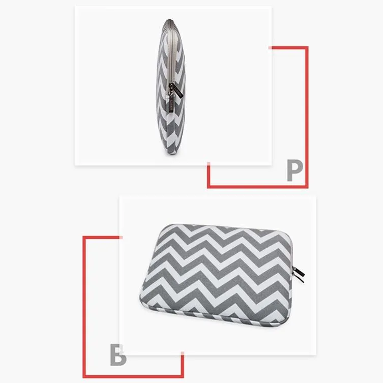 14 Wavy Pattern Notebook Liner Bag - Wavy Design - Black