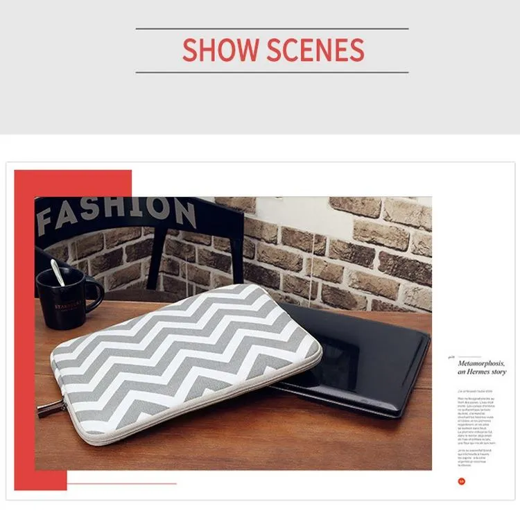 14 Wavy Pattern Notebook Liner Bag - Wavy Design - Gray