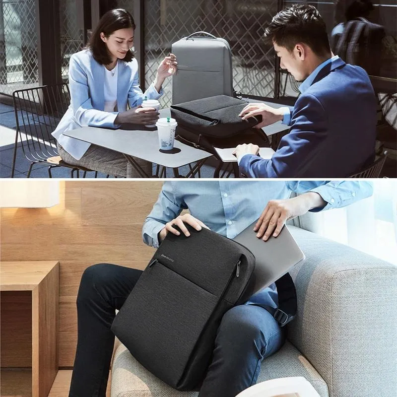 15.6-Inch Waterproof Laptop Backpack - Light Grey
