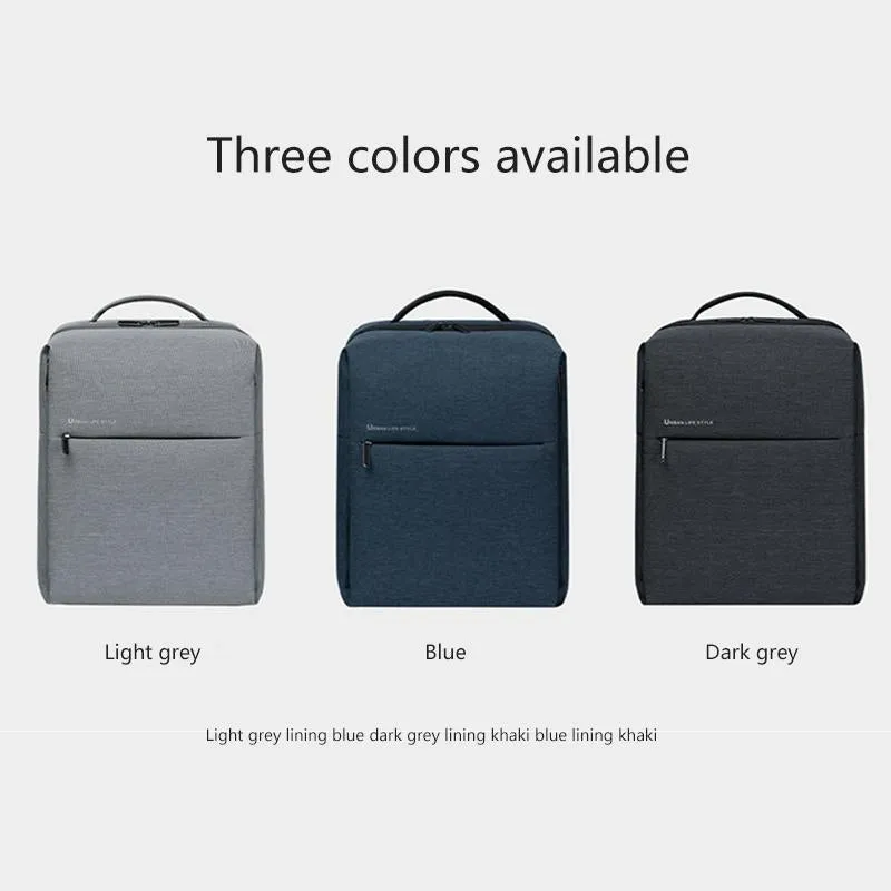 15.6-Inch Waterproof Laptop Backpack - Light Grey