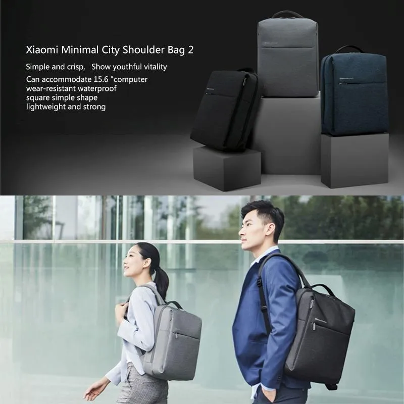 15.6-Inch Waterproof Laptop Backpack - Light Grey