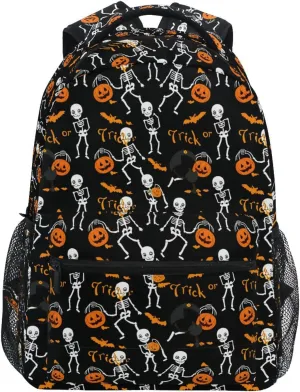 15L Backpack with Mesh Pockets Adjustable Straps Lightweight Water-Resistant Daypack for Work/Travel (Skeleton Groove)