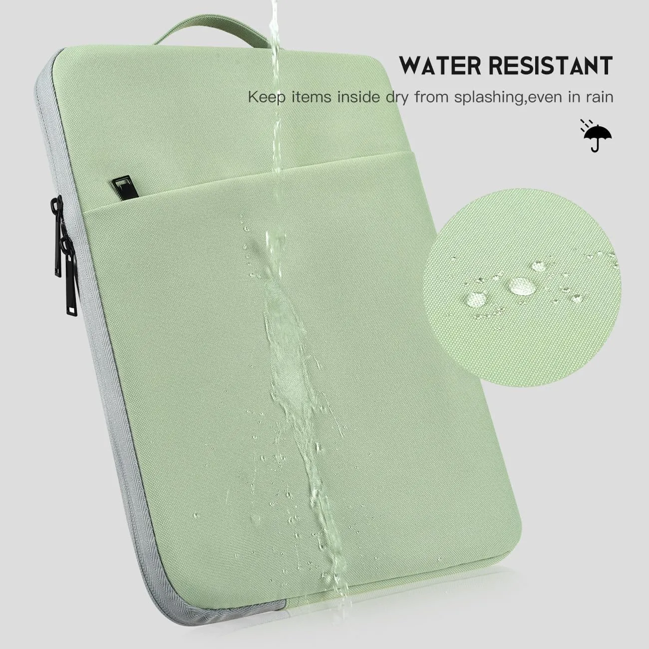 17 inch Laptop Carrying Case, Padded Travel Computer Sleeve Bag for HP 17.3-in Laptop, HP Envy 17, Dell Inspiron 17, ASUS Vivobook 17, Lenovo ideapad 17, Water-Resistant with Handle -Mint Green