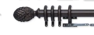 2-1/4" Smooth or Reeded Wood Facia Assembled Hand or Cord Draw Complete Traverse Track Set (WITH Rings) 4Ft Length (48")*