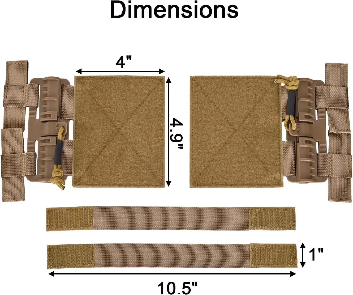 2 Pack MOLLE Vest Quick Release Buckle Quick Release Cummerbund Adapter Vest Quick Disconnect Single Point Buckle