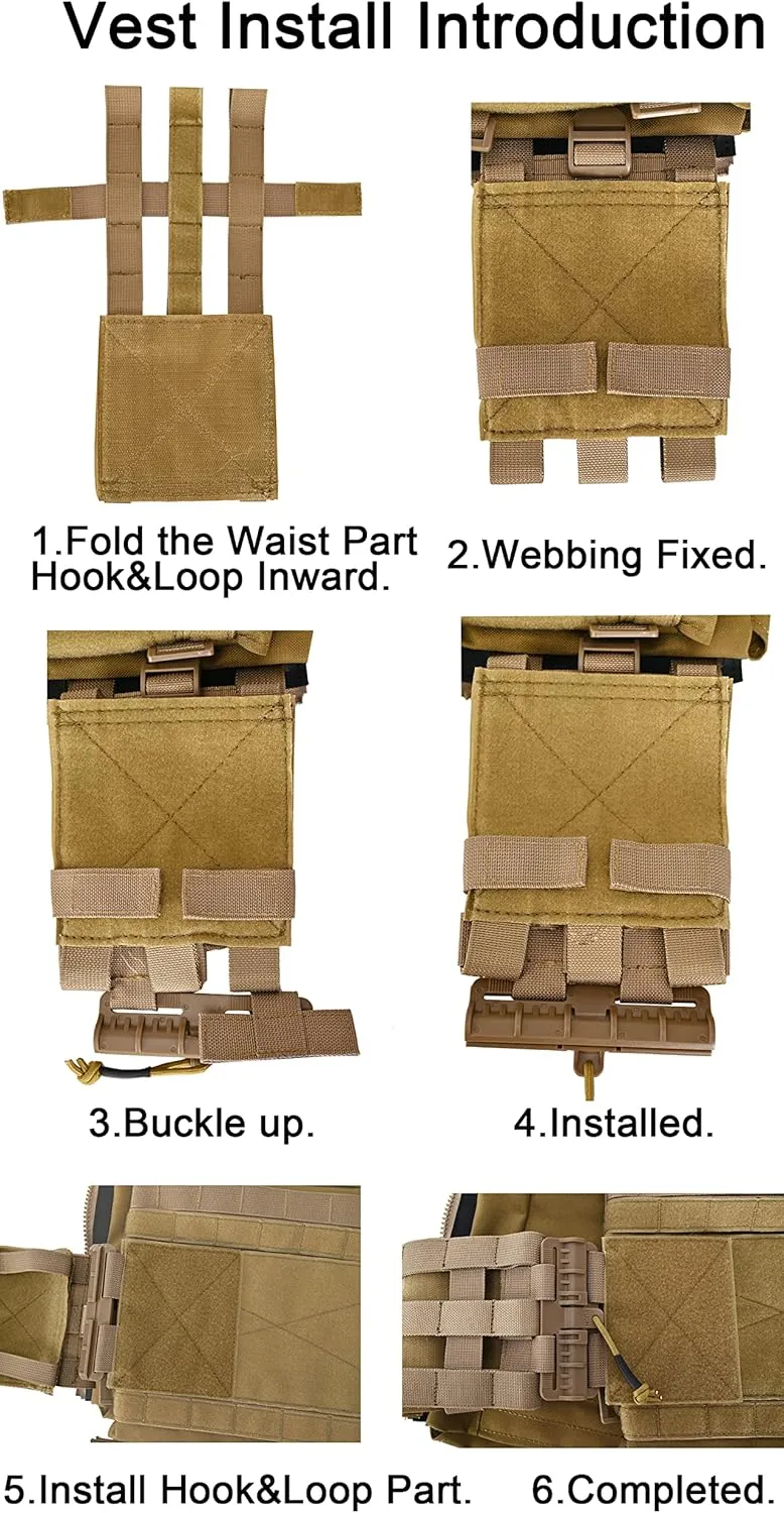 2 Pack MOLLE Vest Quick Release Buckle Quick Release Cummerbund Adapter Vest Quick Disconnect Single Point Buckle