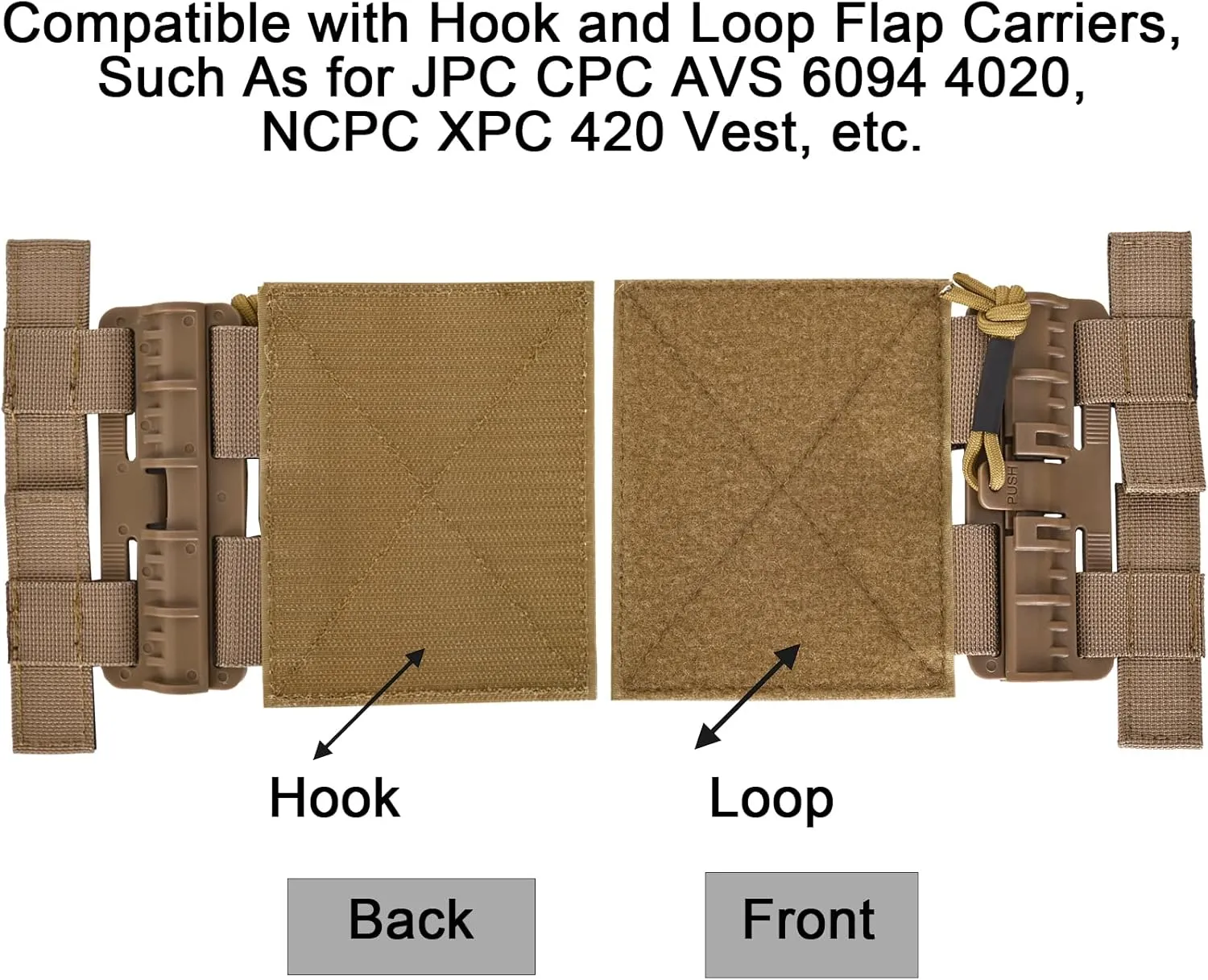 2 Pack MOLLE Vest Quick Release Buckle Quick Release Cummerbund Adapter Vest Quick Disconnect Single Point Buckle