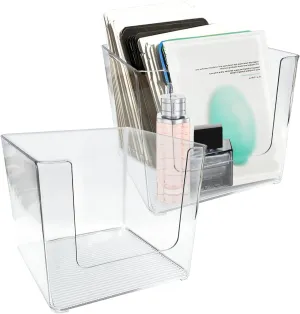 2 Pcs Acrylic Makeup Mask Paper Storage Box, 6.2x6.2x5.7 In Cover Desktop Cosmetics Debris Cotton Pad, Swabs, Sanitary Napkin Organizer, Transparent Dustproof Finishing Container