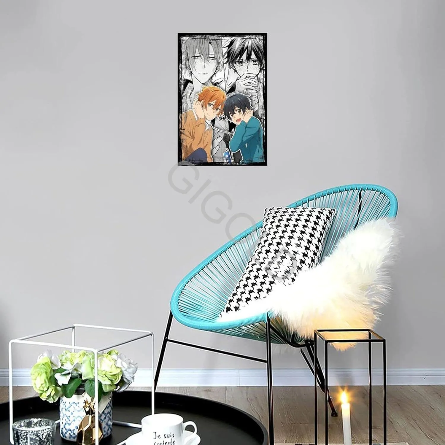 2022 Anime Poster Sasaki and Miyano Art Cover Poster Canvas Painting Posters and Prints Wall Art Pictures for Living Room Bedroom Decor 08x12inch(20x30cm) Unframe-Style