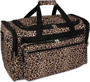 22-inch Travel Duffle Bag | Multiple Designs to Choose From | Perfect Travel Size Duffel Bag by Unique Traveler (Leopard-Black Trim)
