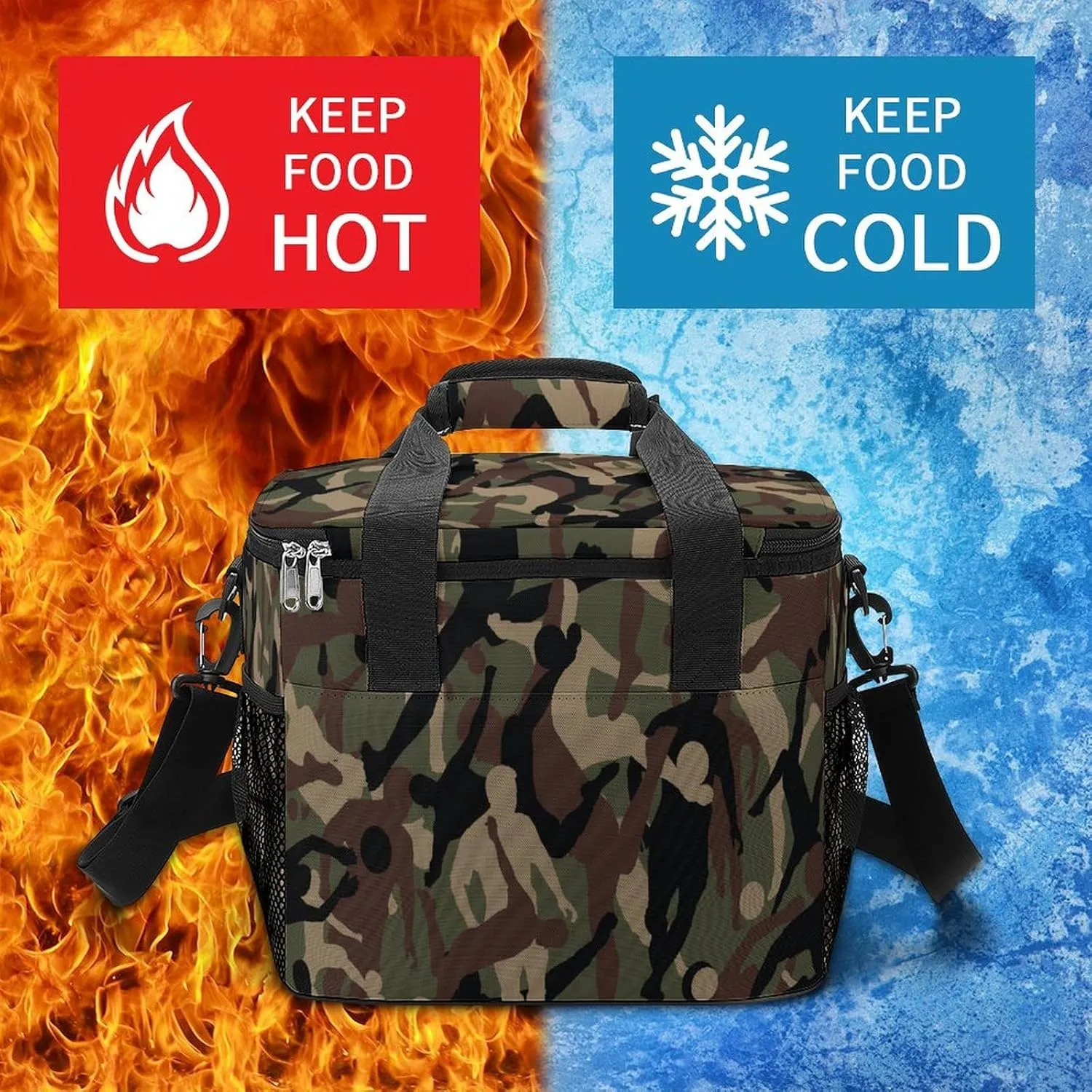22.5L Waterproof Soft Cooler BagInsulated Lunch Box for Camping Fishing Beach Road Trips