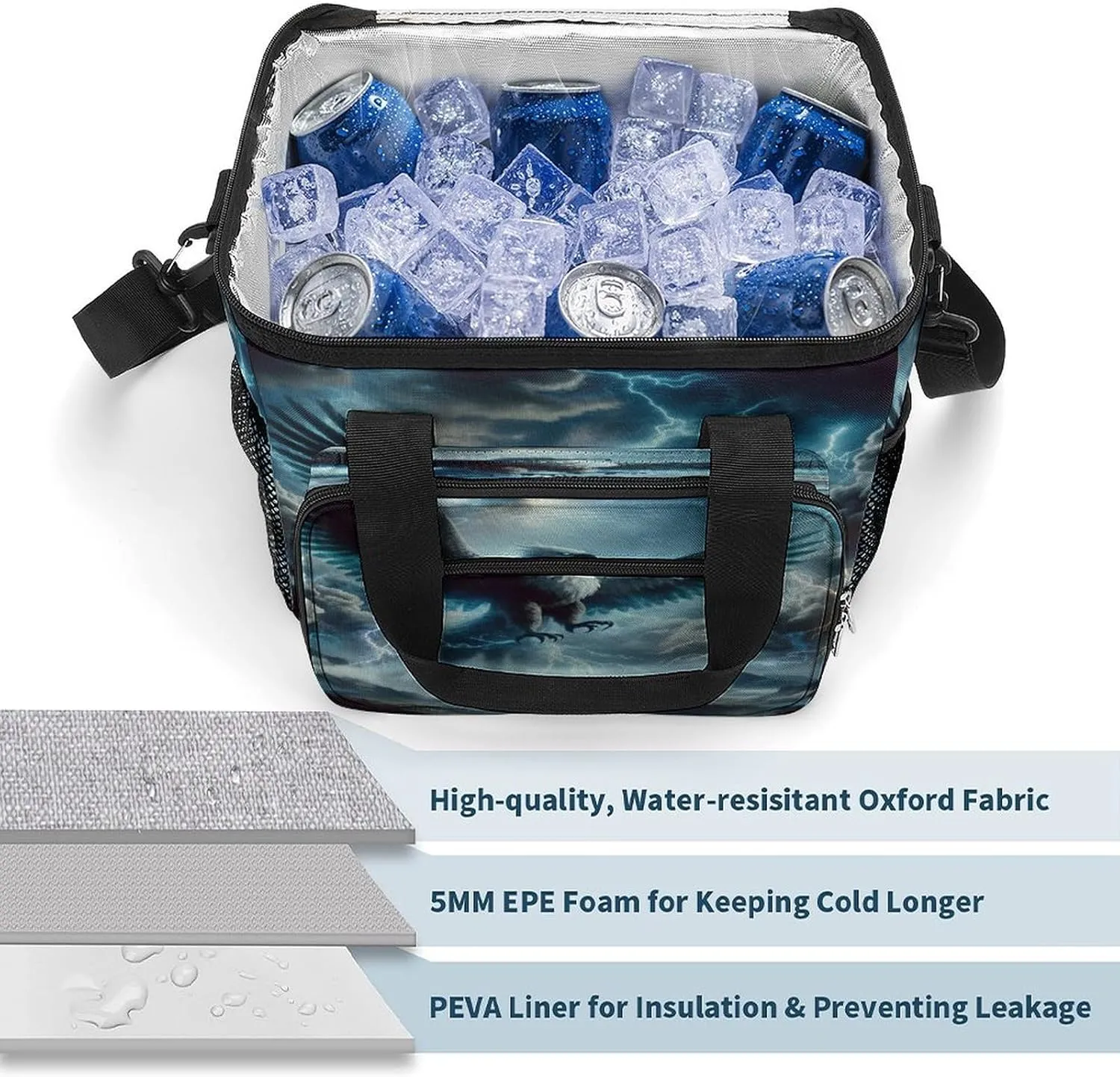 22.5L Waterproof Soft Cooler BagInsulated Lunch Box for Camping Fishing Beach Road Trips