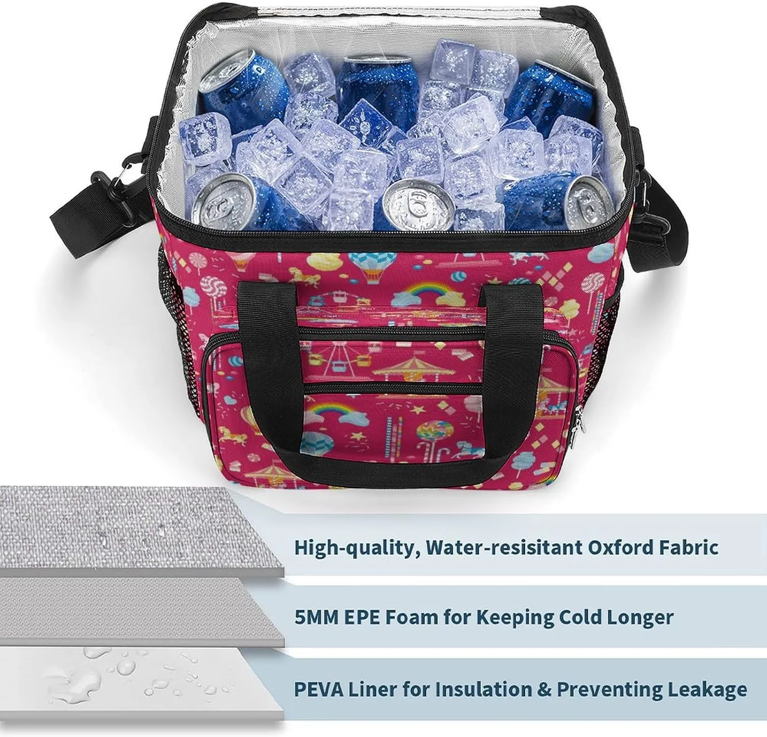 22.5L Waterproof Soft Cooler BagInsulated Lunch Box for Camping Fishing Beach Road Trips