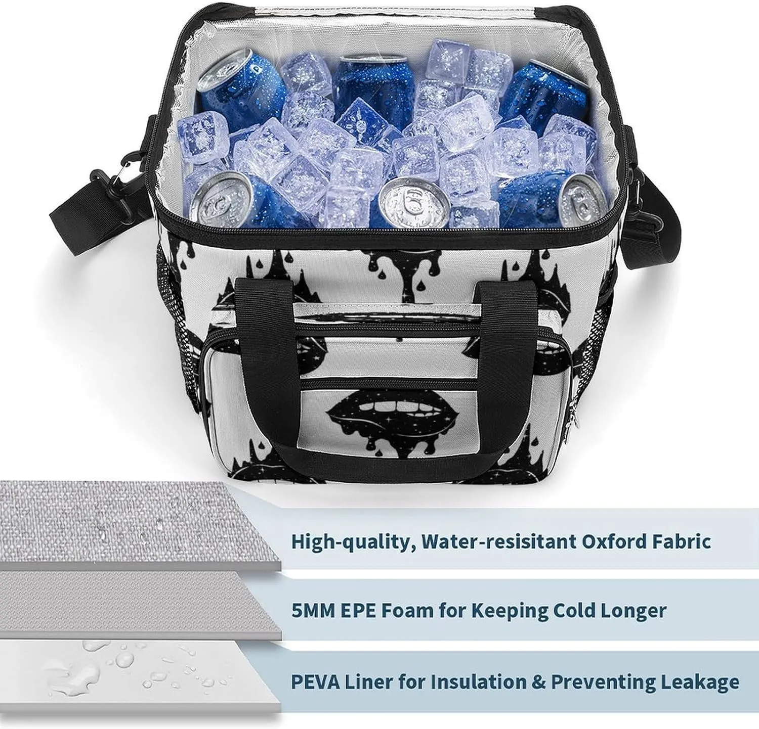 22.5L Waterproof Soft Cooler BagInsulated Lunch Box for Camping Fishing Beach Road Trips