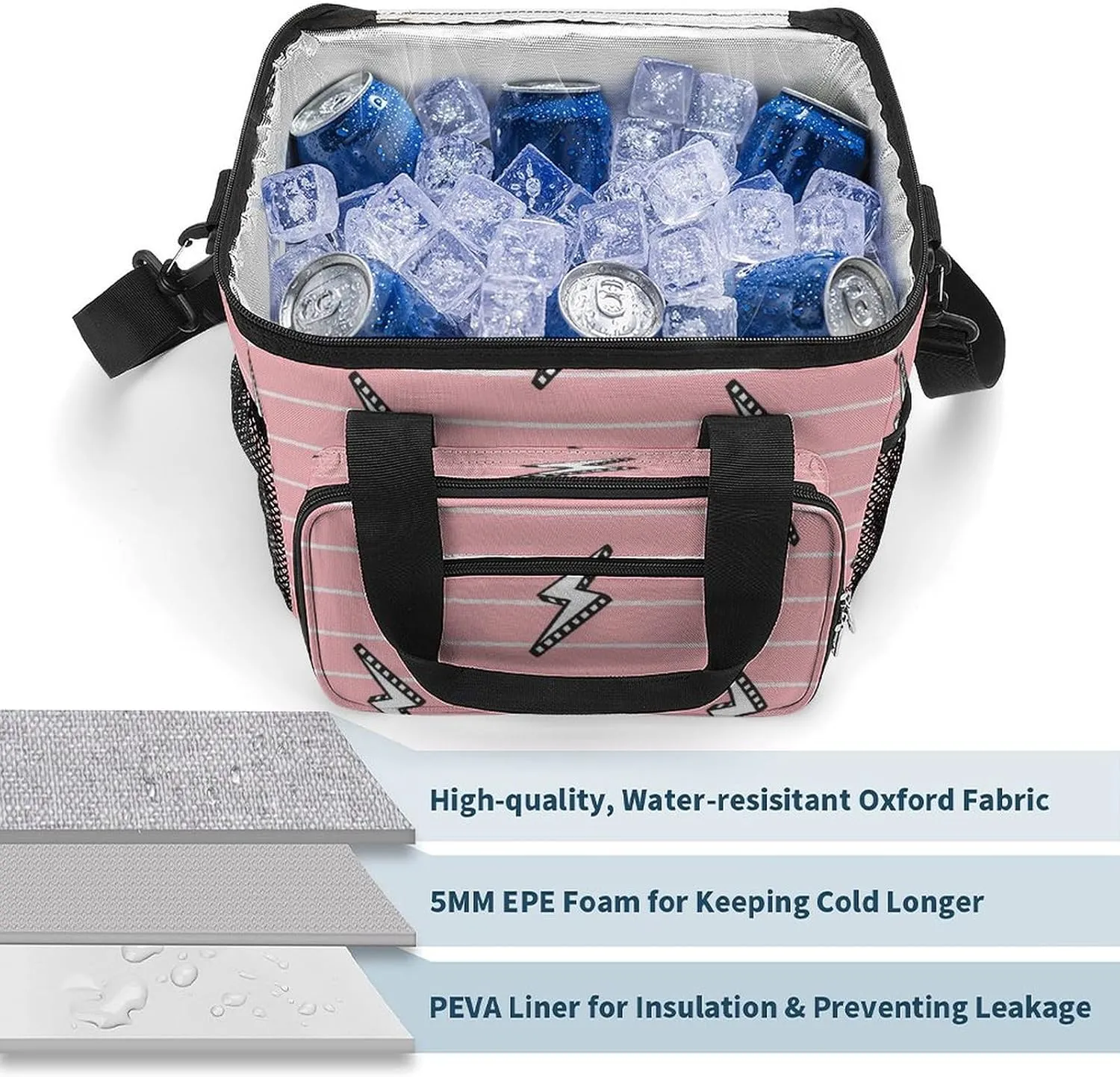 22.5L Waterproof Soft Cooler BagInsulated Lunch Box for Camping Fishing Beach Road Trips