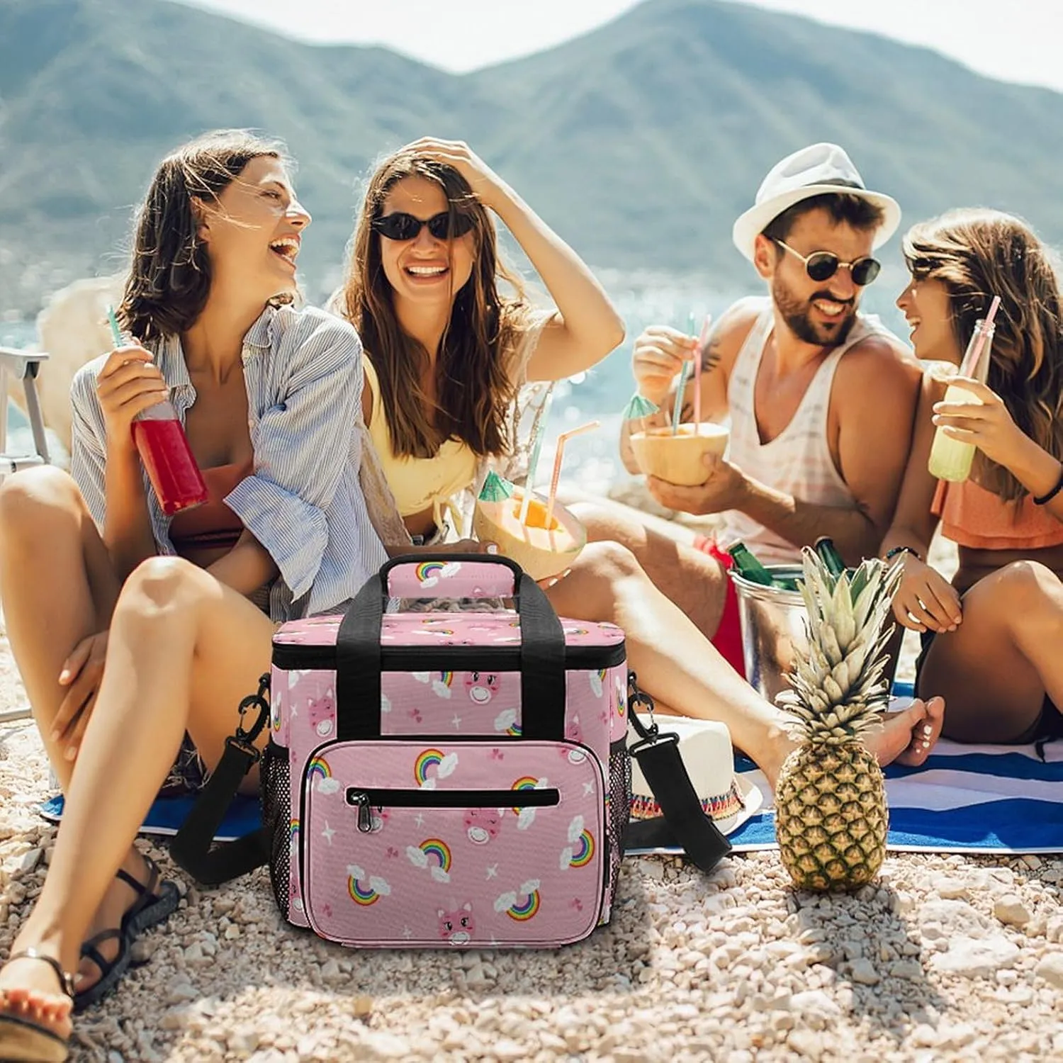 22.5L Waterproof Soft Cooler BagInsulated Lunch Box for Camping Fishing Beach Road Trips