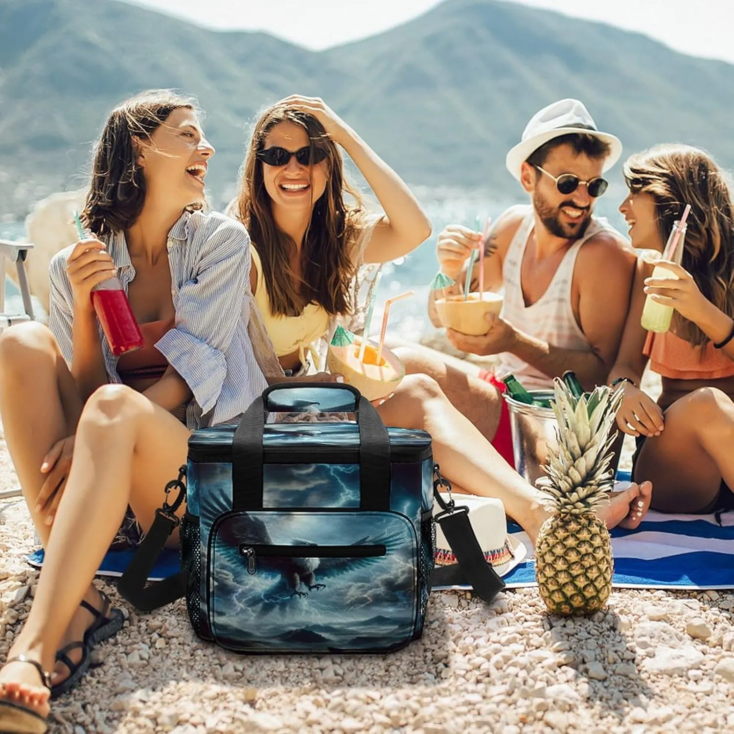 22.5L Waterproof Soft Cooler BagInsulated Lunch Box for Camping Fishing Beach Road Trips