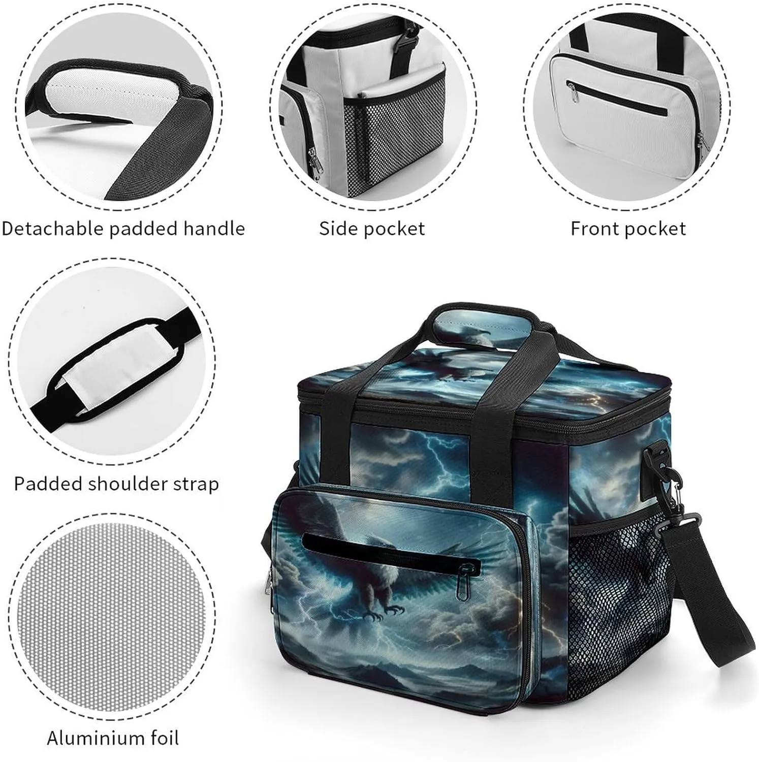 22.5L Waterproof Soft Cooler BagInsulated Lunch Box for Camping Fishing Beach Road Trips