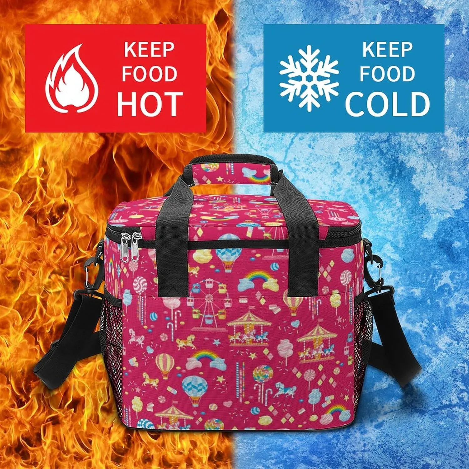 22.5L Waterproof Soft Cooler BagInsulated Lunch Box for Camping Fishing Beach Road Trips