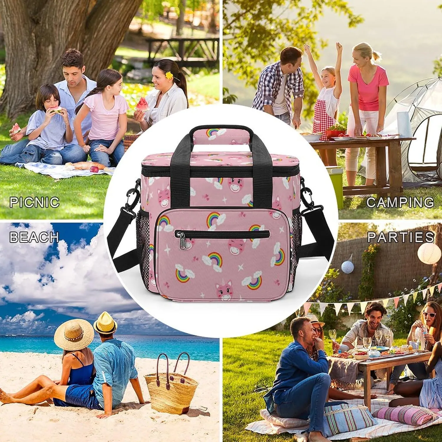 22.5L Waterproof Soft Cooler BagInsulated Lunch Box for Camping Fishing Beach Road Trips