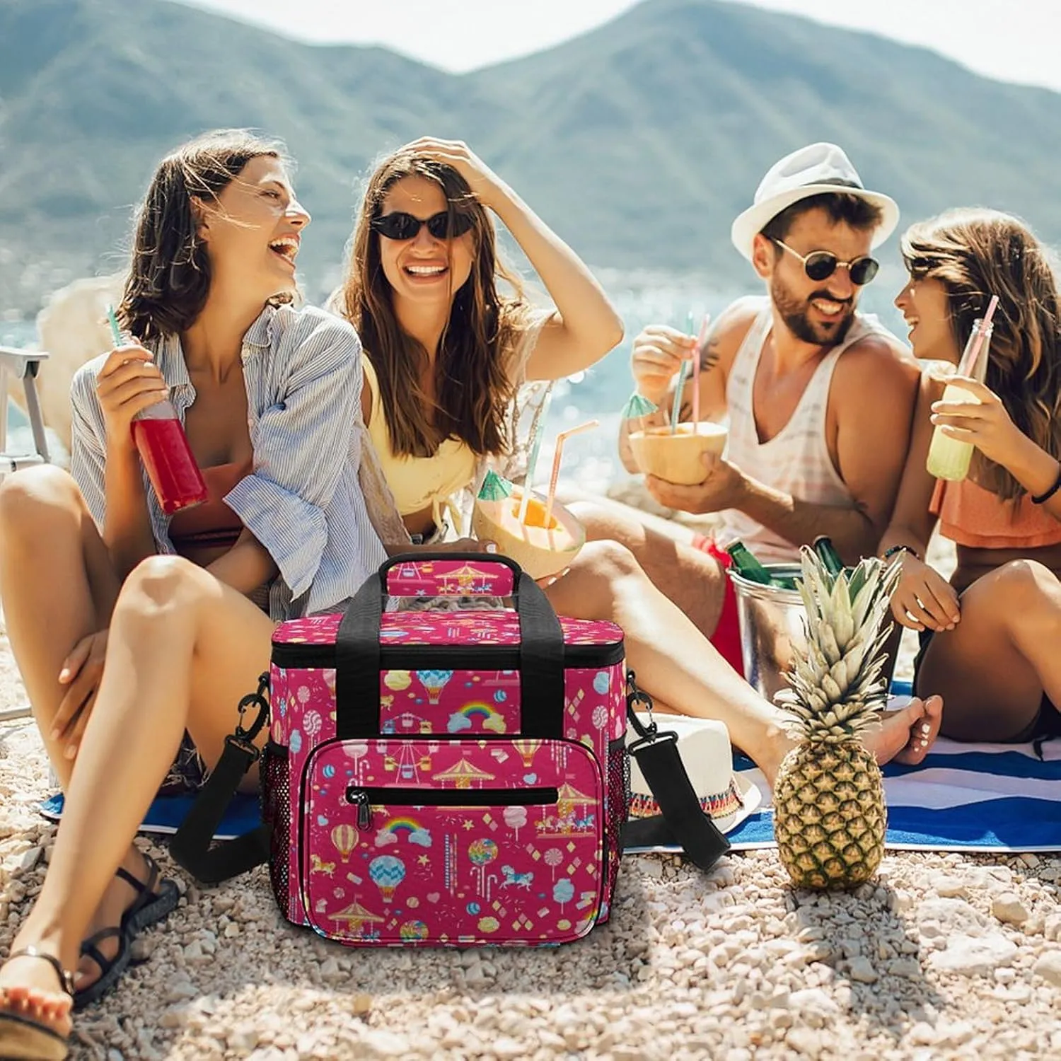 22.5L Waterproof Soft Cooler BagInsulated Lunch Box for Camping Fishing Beach Road Trips