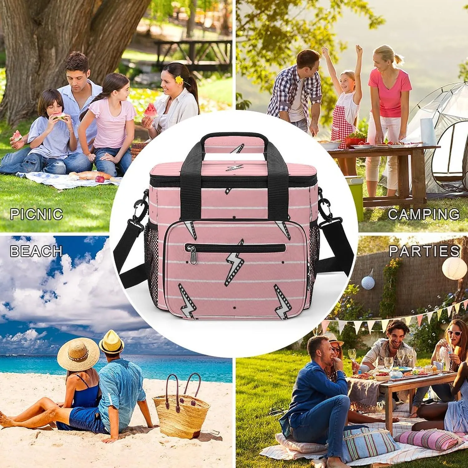 22.5L Waterproof Soft Cooler BagInsulated Lunch Box for Camping Fishing Beach Road Trips