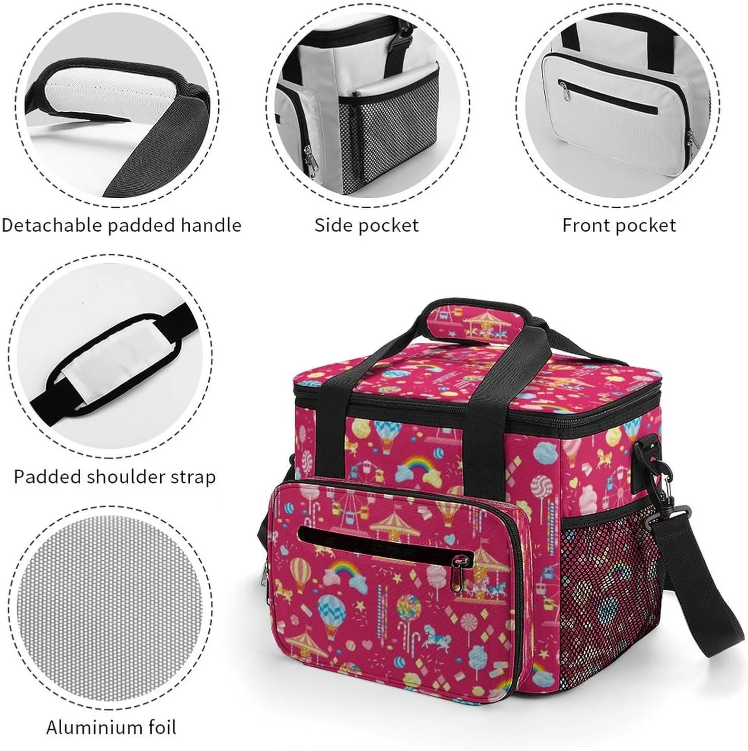 22.5L Waterproof Soft Cooler BagInsulated Lunch Box for Camping Fishing Beach Road Trips