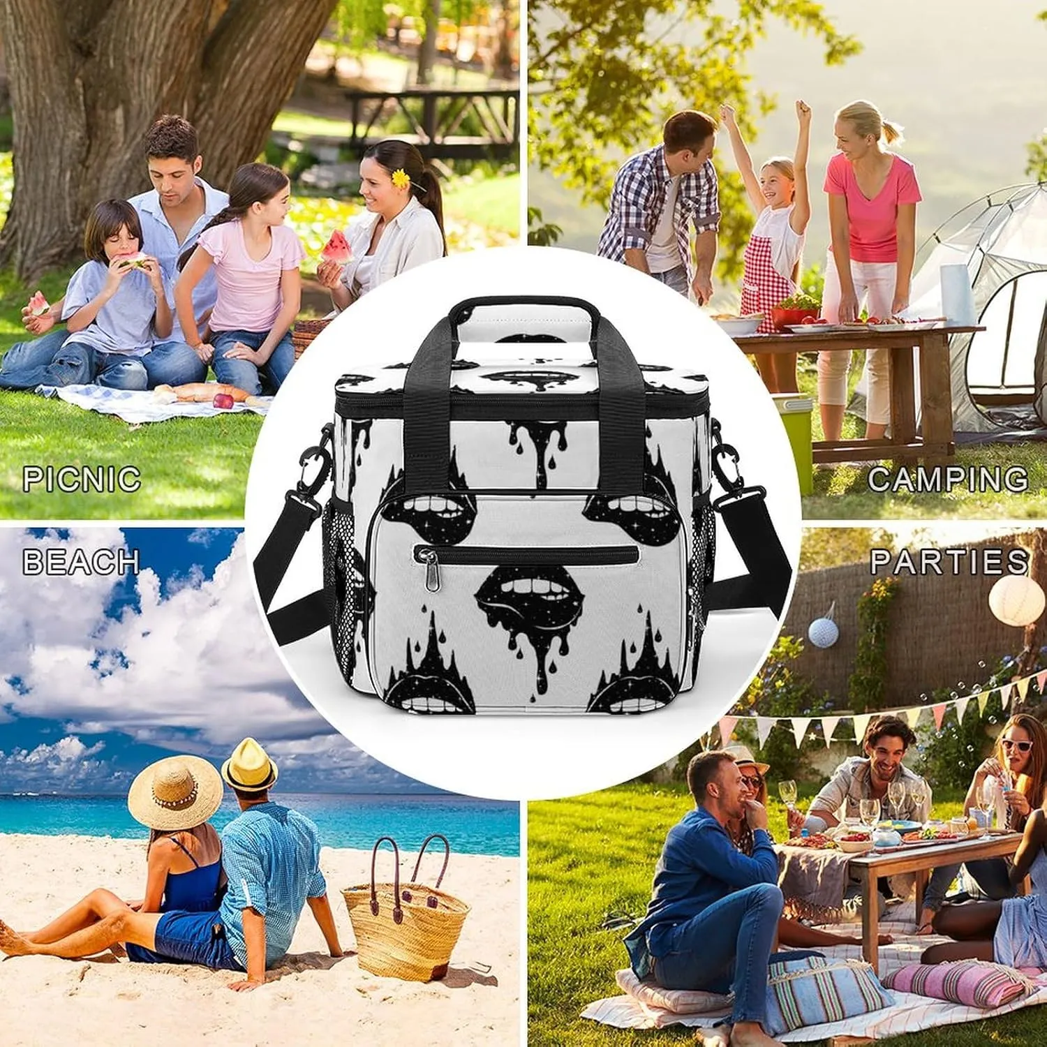 22.5L Waterproof Soft Cooler BagInsulated Lunch Box for Camping Fishing Beach Road Trips