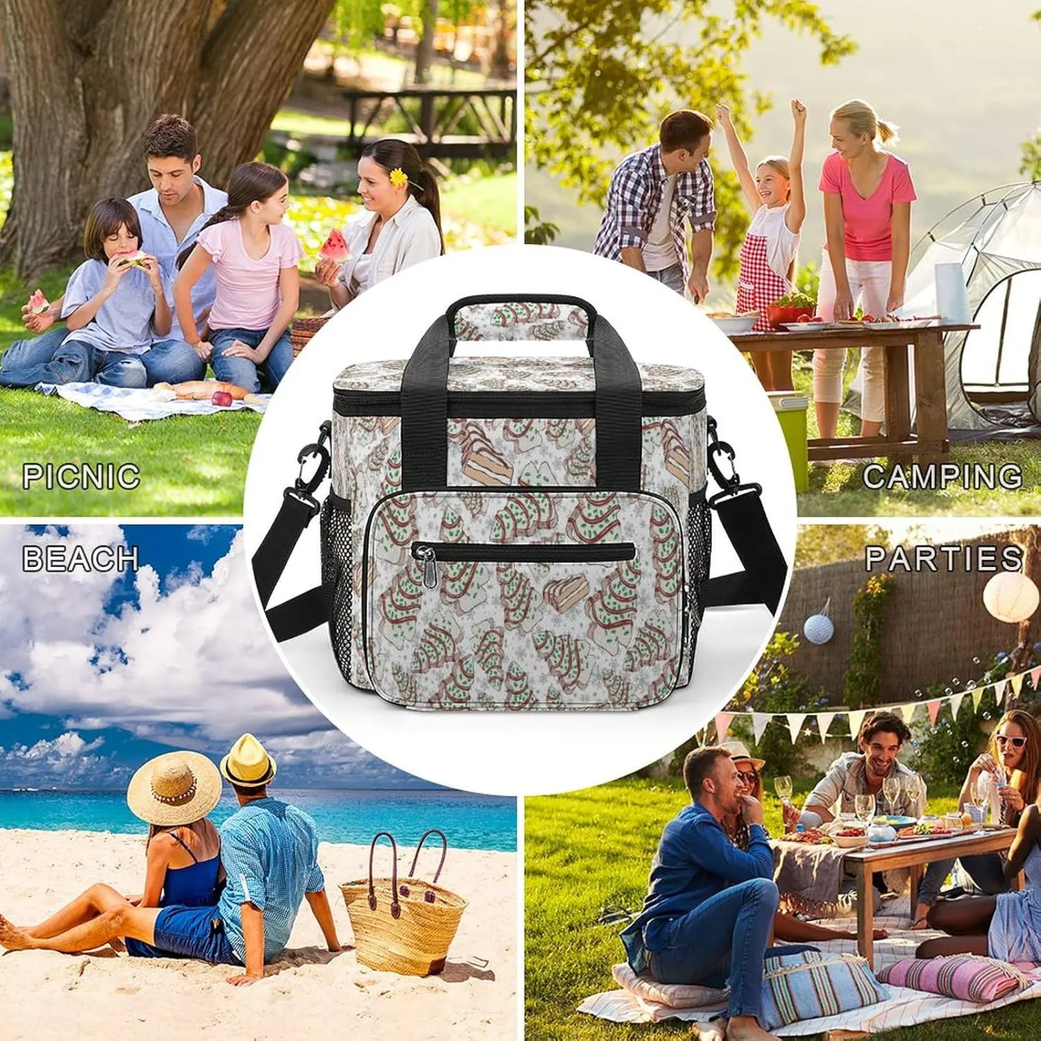 22.5L Waterproof Soft Cooler BagInsulated Lunch Box for Camping Fishing Beach Road Trips