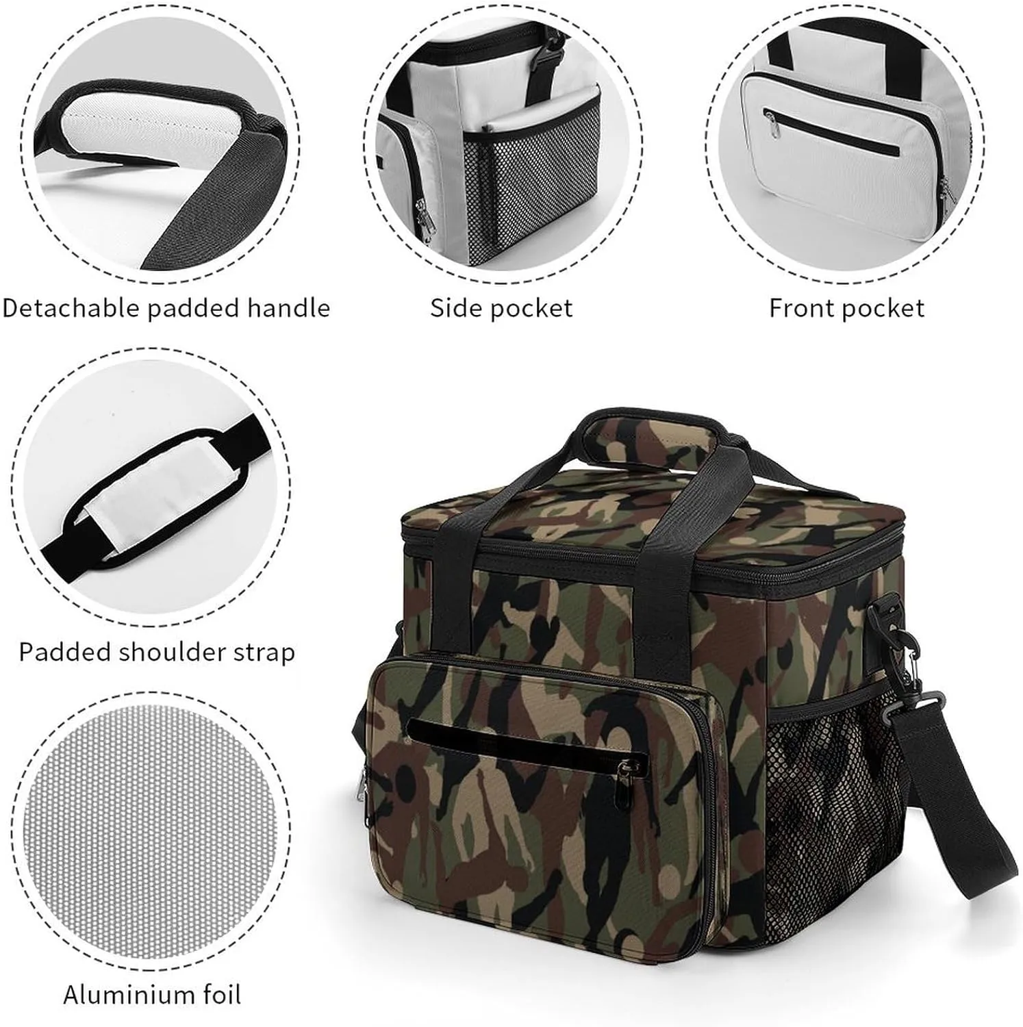22.5L Waterproof Soft Cooler BagInsulated Lunch Box for Camping Fishing Beach Road Trips