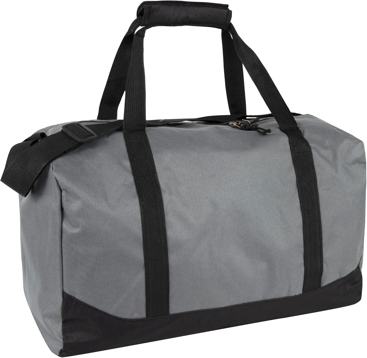 30 Liter, 17 Inch Canvas Duffle Bags for Men and Women – Travel Weekender Overnight Carry-On Shoulder Duffel Tote Bags (Grey)