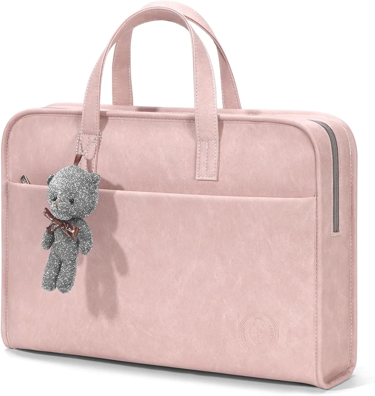 360° Protective Laptop Shoulder Bag Sleeve Case for 13-14.2 inch Notebooks, Compatible with 14 inch New MacBook Air Pro Max M1 M2 M3, HP, Dell, Asus, Acer, with Airbags, Handle, Pink