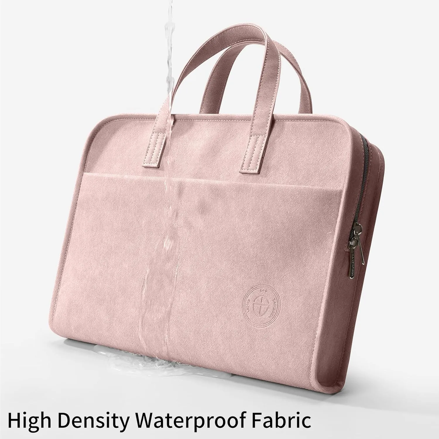 360° Protective Laptop Shoulder Bag Sleeve Case for 13-14.2 inch Notebooks, Compatible with 14 inch New MacBook Air Pro Max M1 M2 M3, HP, Dell, Asus, Acer, with Airbags, Handle, Pink