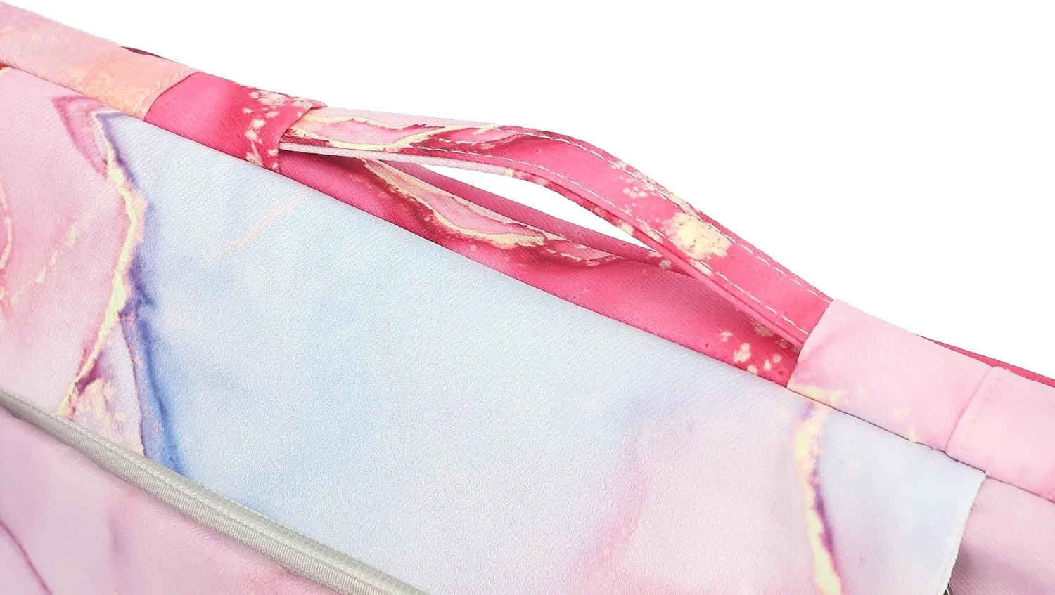 360° Protective Laptop Sleeve Case Bag with 3 Pockets,Handle and Luggage Strap for MacBook Air 13 inch,13.3 inch HP Dell Lenovo Notebook (Pink Marble)