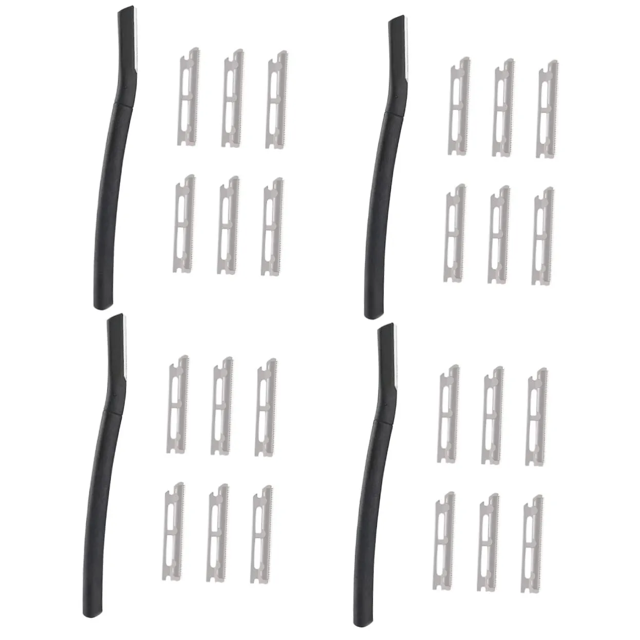 4 Sets Portable Eyebrow Razor Shaver Women Facial Hair Remover Razor Replacement Blades