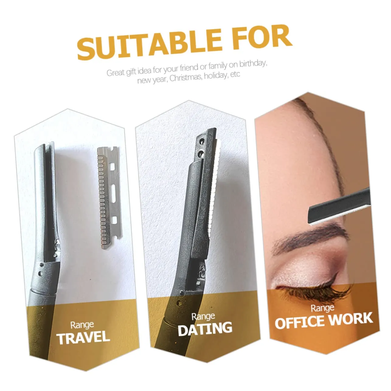 4 Sets Portable Eyebrow Razor Shaver Women Facial Hair Remover Razor Replacement Blades