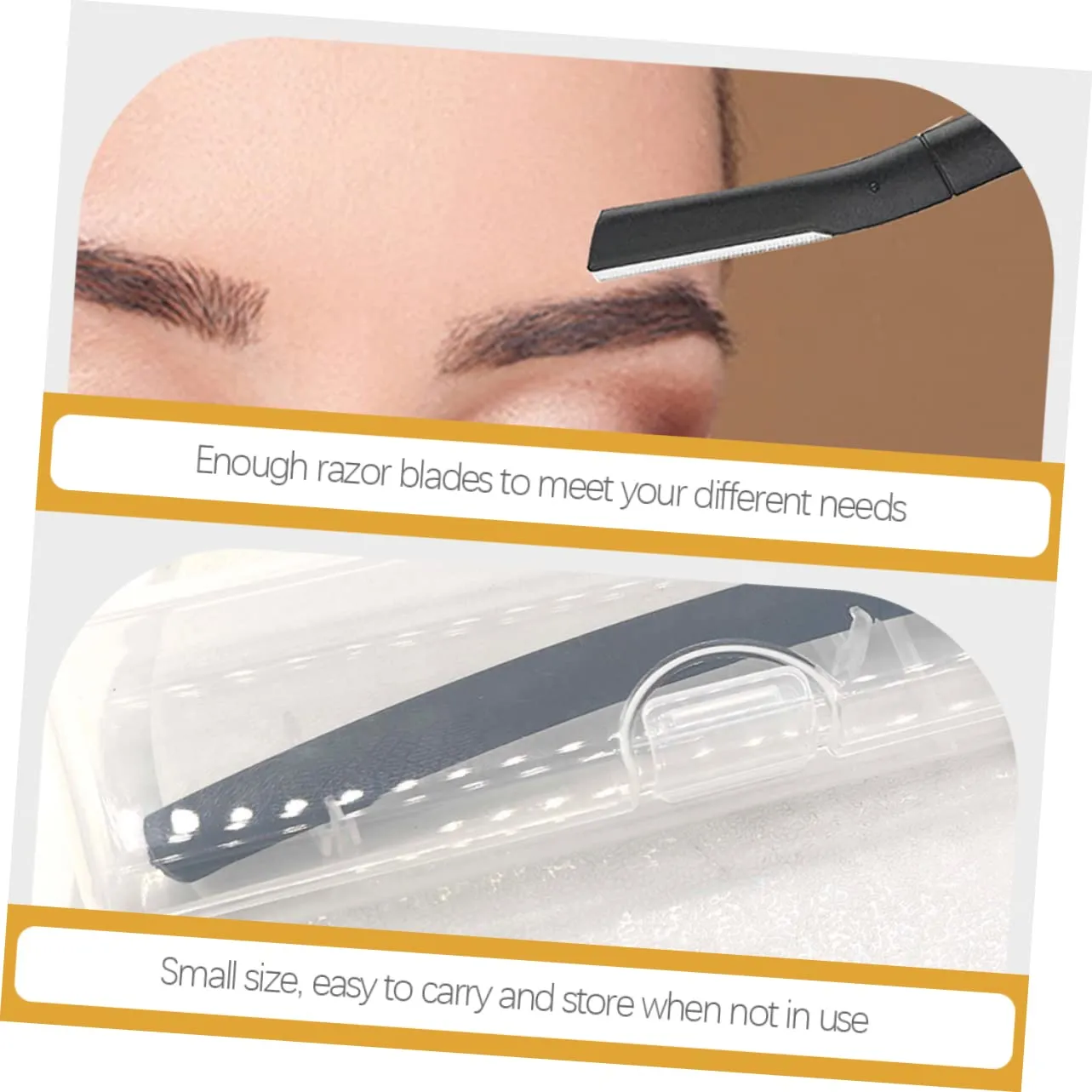 4 Sets Portable Eyebrow Razor Shaver Women Facial Hair Remover Razor Replacement Blades