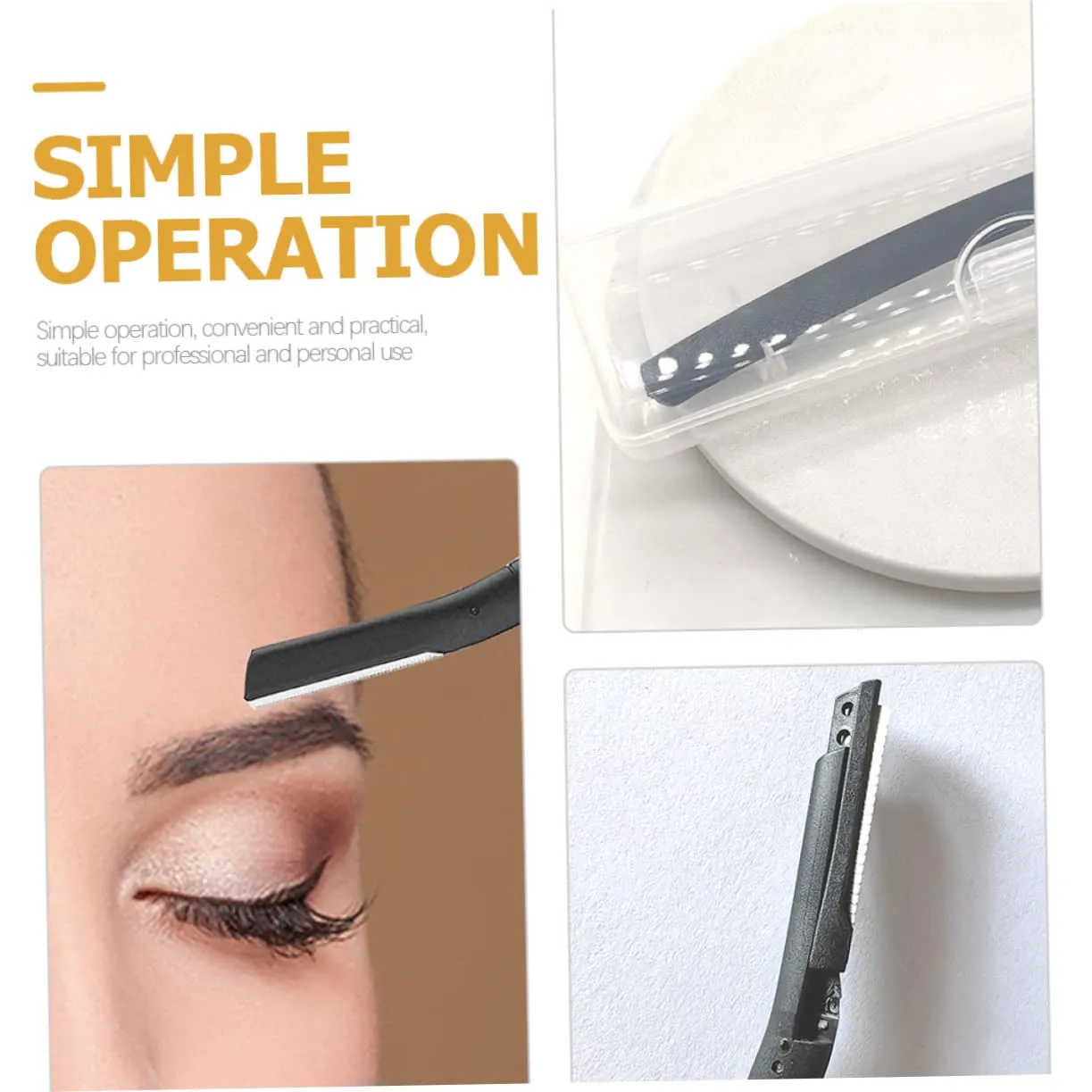 4 Sets Portable Eyebrow Razor Shaver Women Facial Hair Remover Razor Replacement Blades