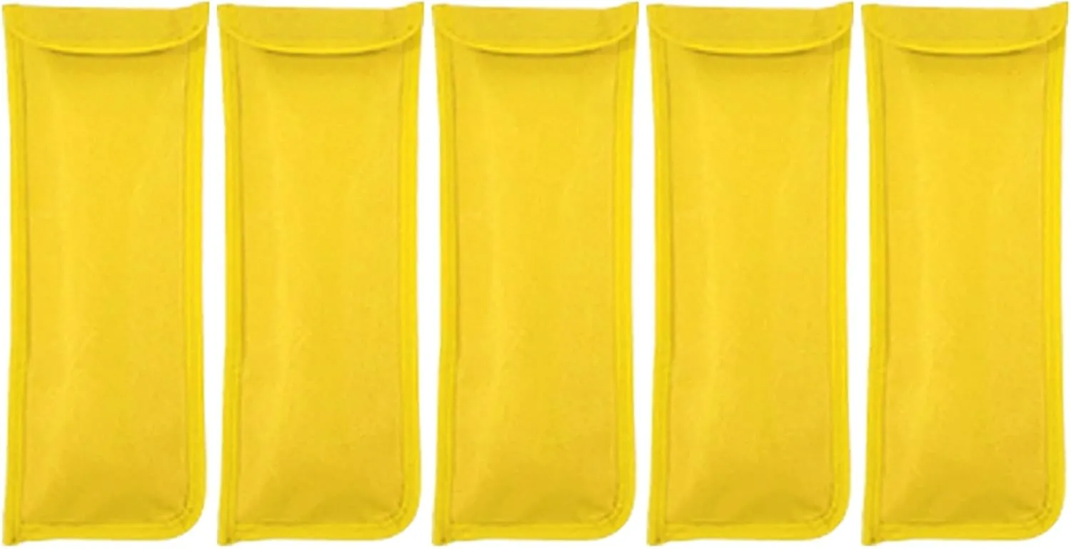 5 Pack Tent Stake Storage Bags, Waterproof Oxford Fabric, Lightweight and Portable, Ideal for Camping, Hiking and Outdoor Equipment Organization (Gelb)