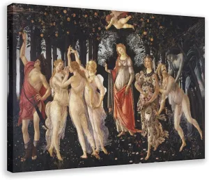 50 Most Famous Paintings - The Spring Primavera by Sandro Botticelli Poster Print for Teen Boys Room Wall Art Canvas Painting Print Frame-style 12x18inch(30x45cm)