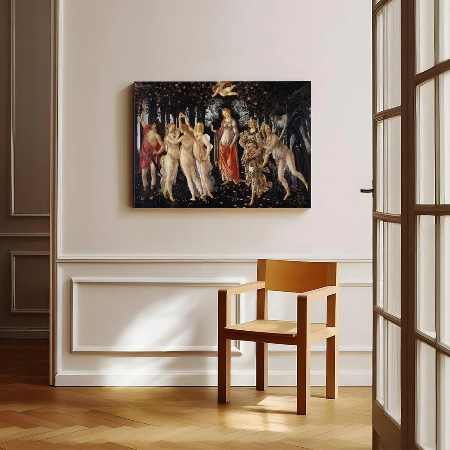 50 Most Famous Paintings - The Spring Primavera by Sandro Botticelli Poster Print for Teen Boys Room Wall Art Canvas Painting Print Frame-style 12x18inch(30x45cm)