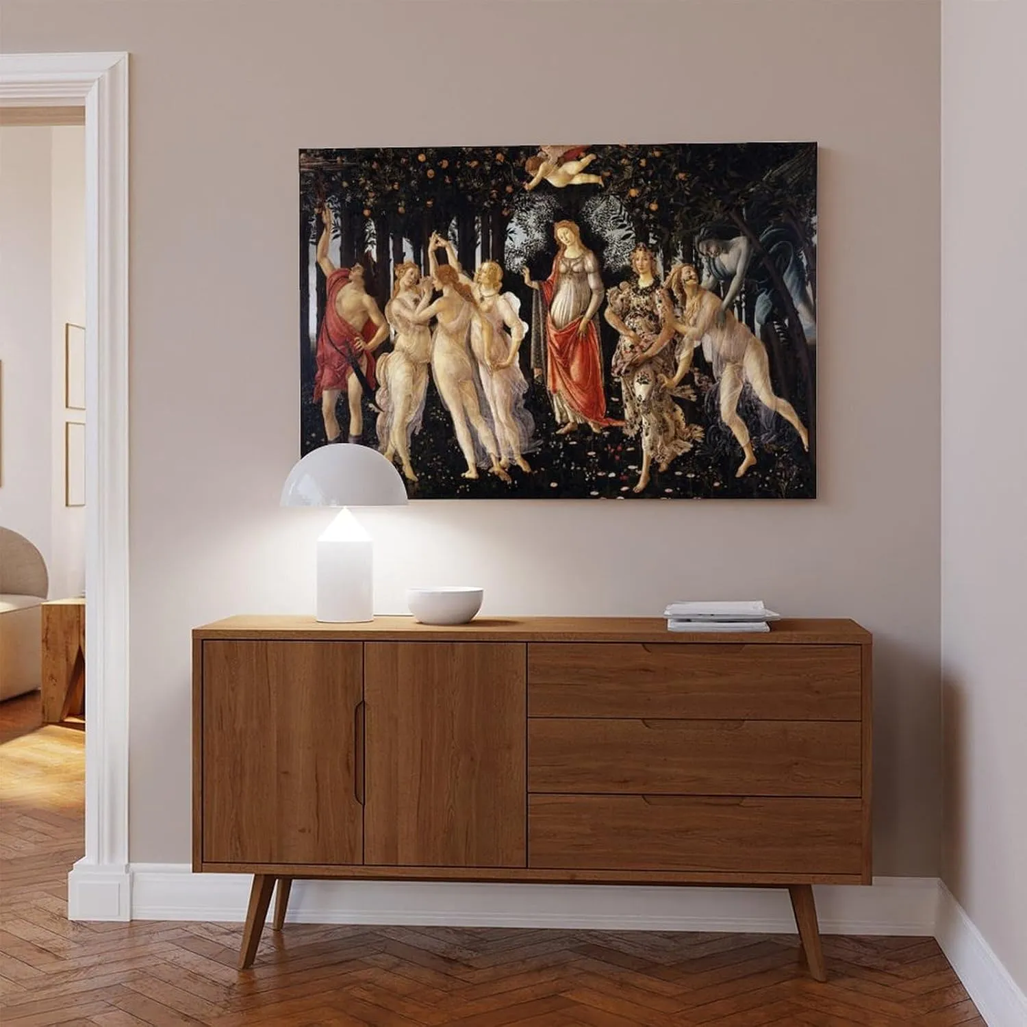 50 Most Famous Paintings - The Spring Primavera by Sandro Botticelli Poster Print for Teen Boys Room Wall Art Canvas Painting Print Frame-style 12x18inch(30x45cm)