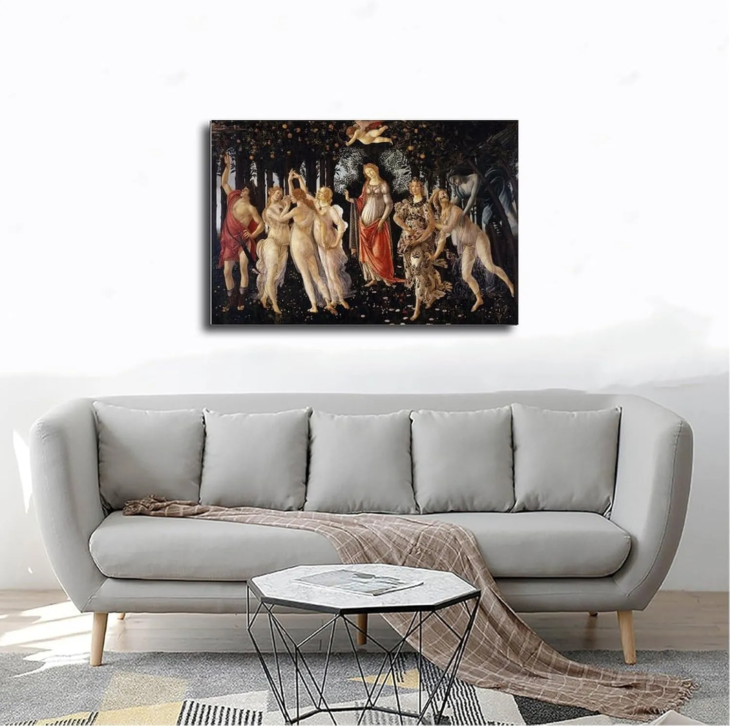 50 Most Famous Paintings - The Spring Primavera by Sandro Botticelli Poster Print for Teen Boys Room Wall Art Canvas Painting Print Frame-style 12x18inch(30x45cm)